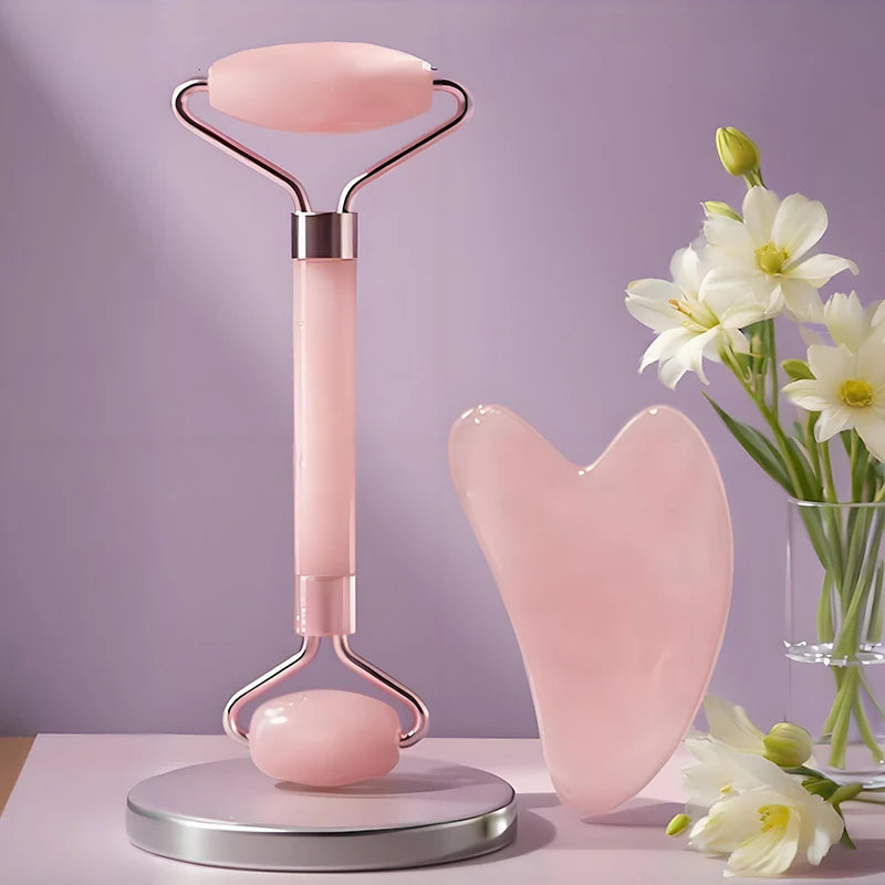 Roller & Gua Sha Set – Facial Roller & Massage Tool for Face, Eyes, Neck & Body