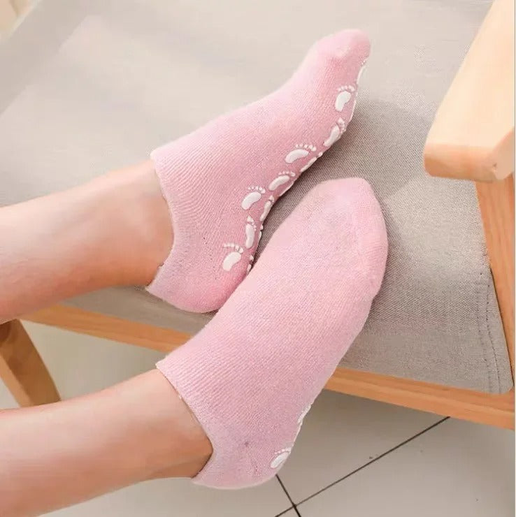 Silicone Moisturizing Socks | Exfoliating Gel Heel Socks for Cracked Heels & Soft Feet”